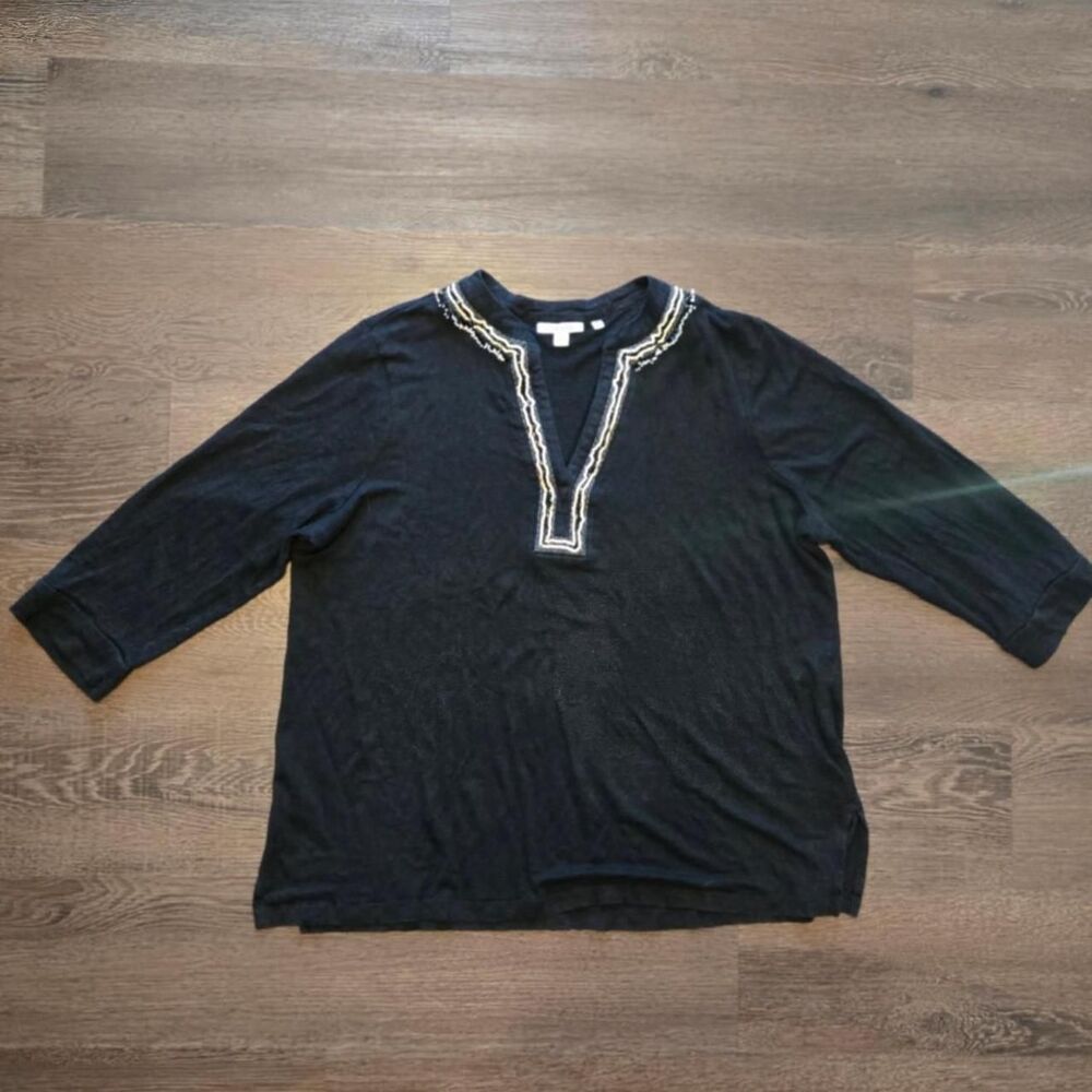 Chico-s Women's Black and Navy Shirt